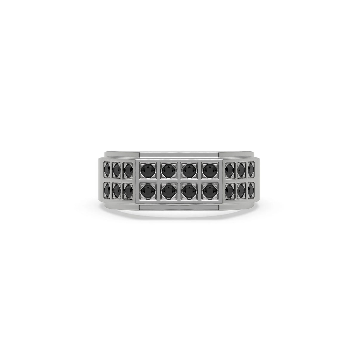 0.60 CT Black Natural Diamond Two-Tone Ring