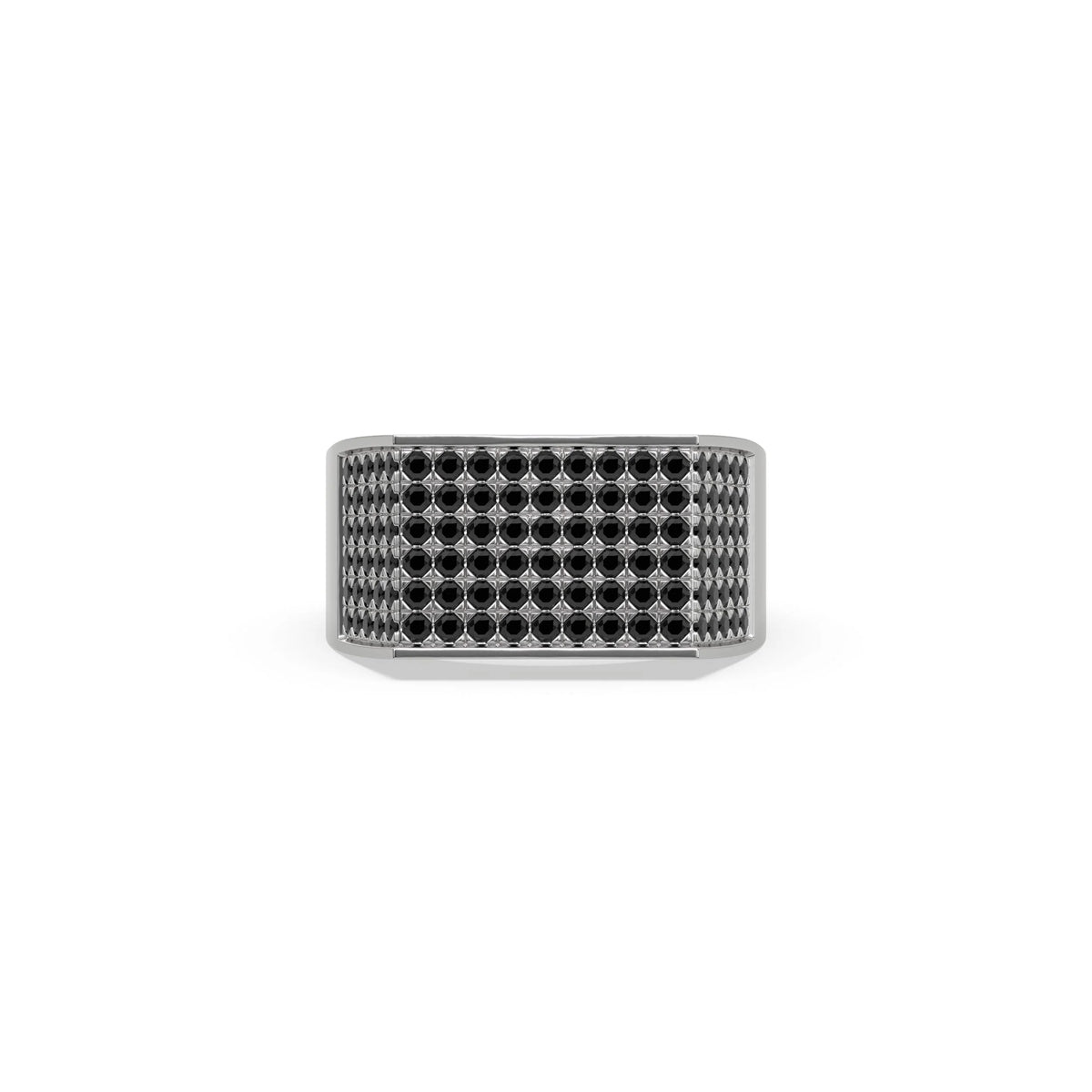 2.27 CT Black Natural Diamond Mens Multi Row Ring