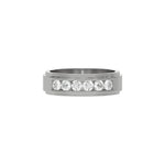 14K White Gold Mens Channel Set Diamond Ring