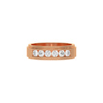 14K Rose Gold Mens Channel Set Diamond Ring