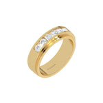 18K Yellow Gold Mens Channel Set Diamond Ring