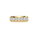 14K Yellow Gold Mens Channel Set Wedding Ring 