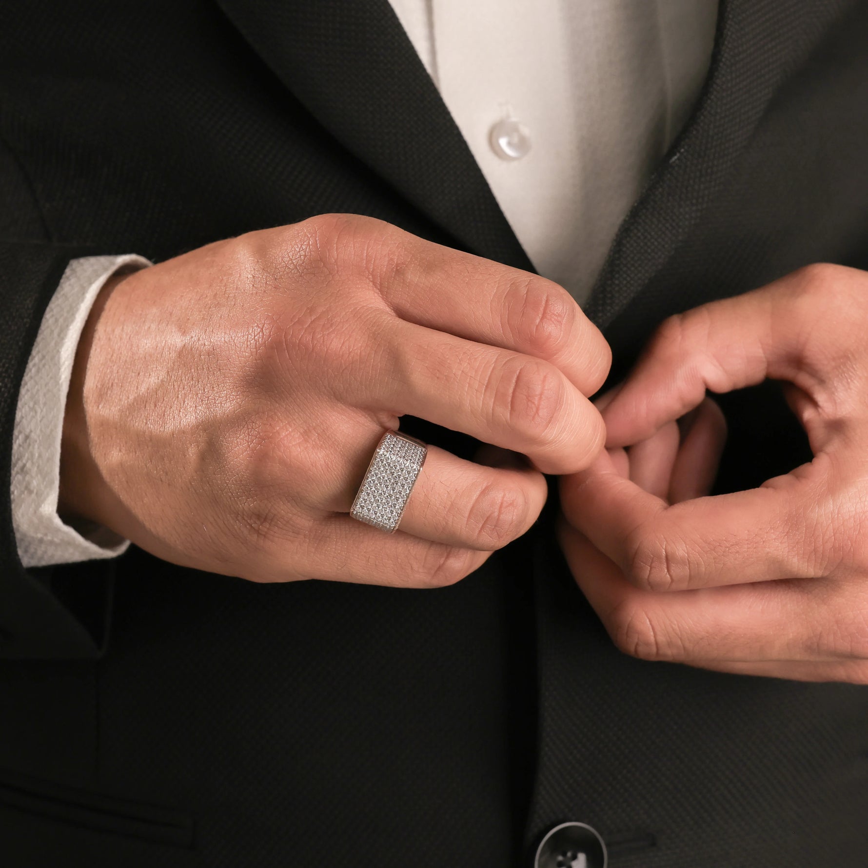 Mens Round Diamond Ring