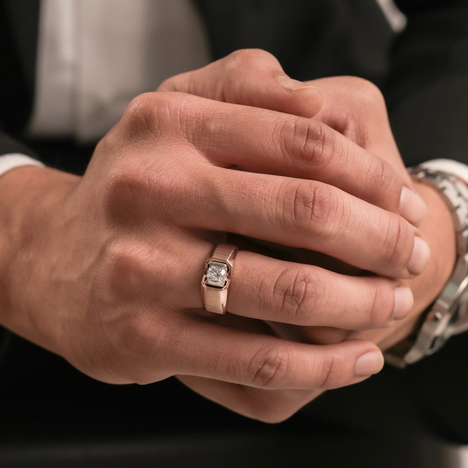 Round Diamond Mens Solitaire Ring 