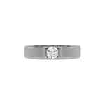 14K White Gold Round Diamond Tension Set Mens Ring 