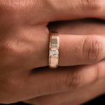 Round  Diamond Mens Gold Ring 
