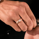 One Diamond Tension Set Mens Ring