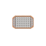 14K Rose Gold Mens Round cluster Signet  Ring 