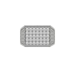 14K White Gold Mens Round cluster Signet  Ring 