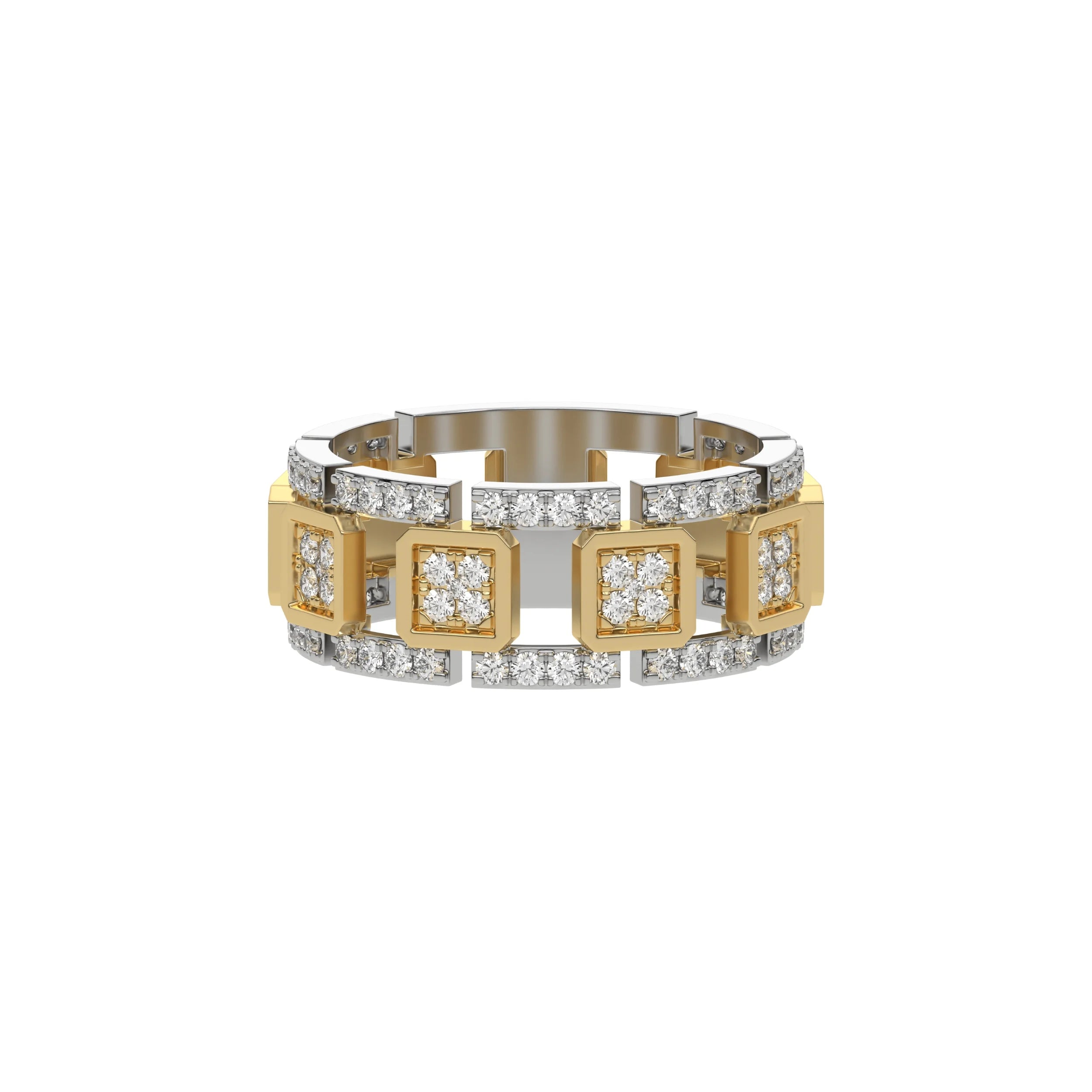 Shop 1.05 CT Lab Diamond Mens Two Tone Eternity Ring | Diagaa