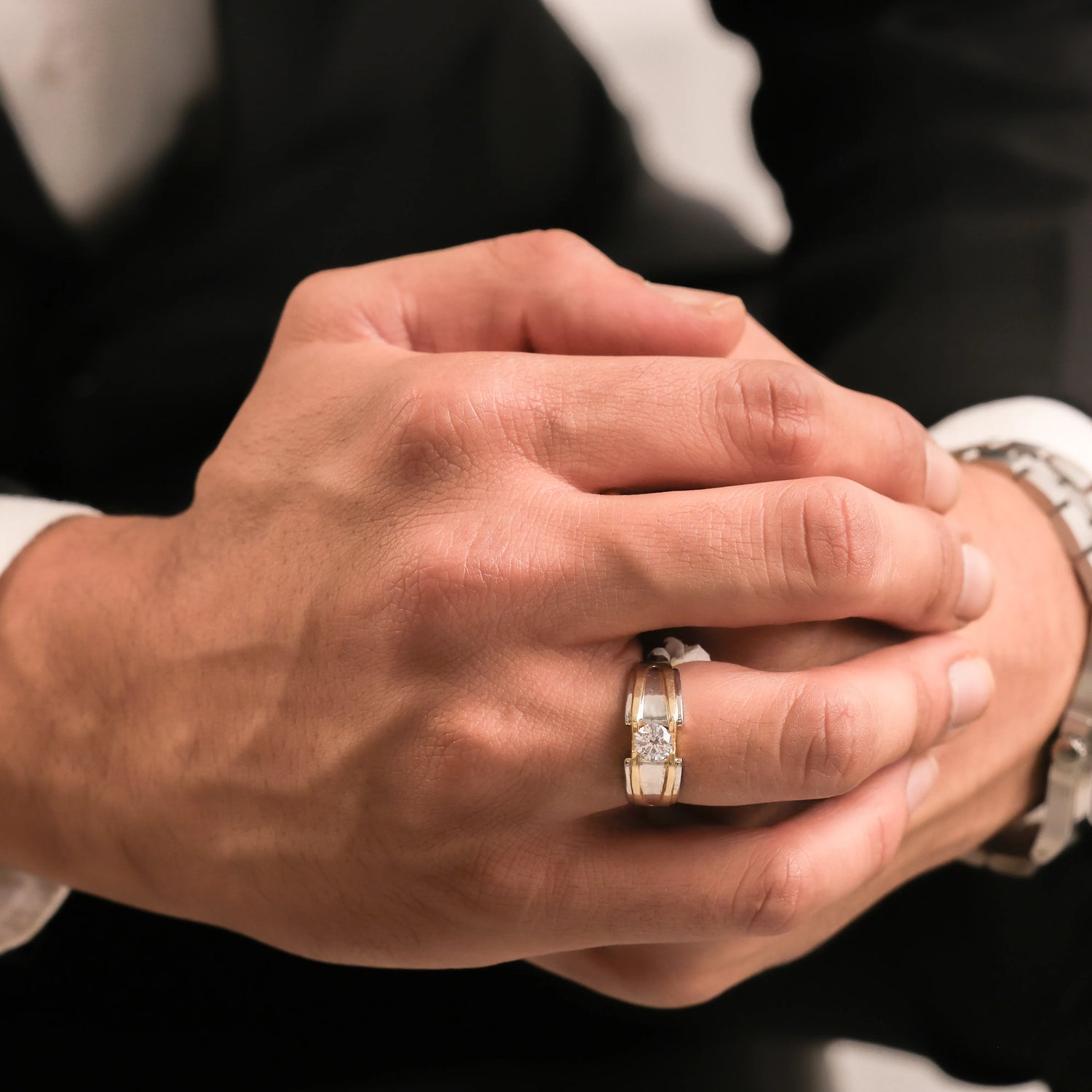 Men Gold Diamond Ring