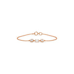 14K Rose Gold Baguette and Round Cut Diamond Bracelet