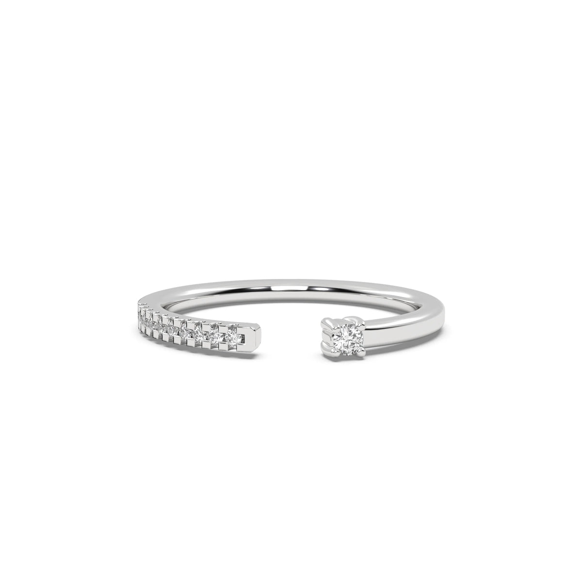 White Gold open gap Ring 