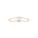18K Rose Gold Oval Solitaire Diamond Bracelet