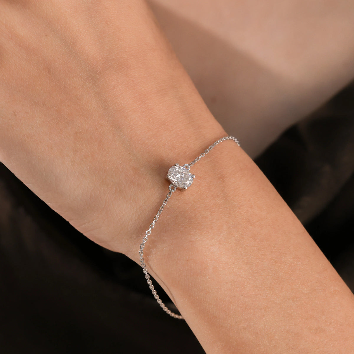 Oval Diamond Gold Bracelet