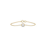 14K Yellow Gold Oval Solitaire Diamond Bracelet
