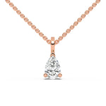 18K Rose Gold Solitaire Diamond Necklace