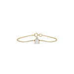 14K Yellow Gold Pear Solitaire Diamond Bracelet 