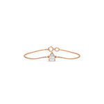 18K Rose Gold Pear Solitaire Diamond Bracelet 