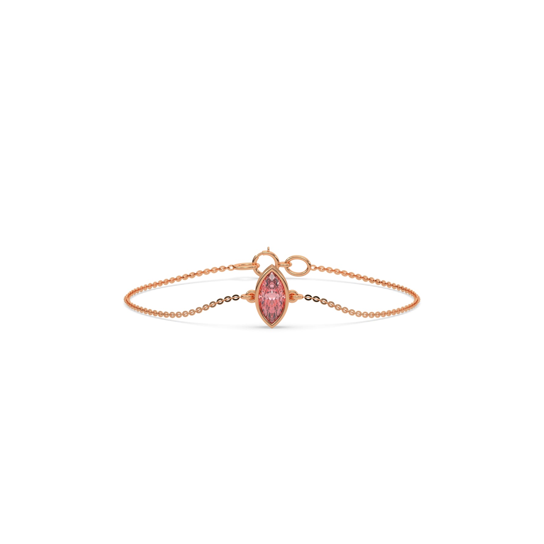 18K Rose Gold Fancy Pink Marquise Diamond Bracelet