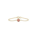 18K Yellow Gold Fancy Pink Oval Solitaire Diamond Bracelet