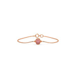 18K Rose Gold Fancy Pink Oval Solitaire Diamond Bracelet