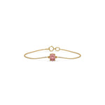 14K Yellow Gold 2 CT Fancy Pink Oval Solitaire Diamond Bracelet