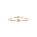 18K Rose Gold Fancy Pink Oval Solitaire Diamond Bracelet
