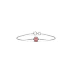 14K White Gold Fancy Pink Oval Solitaire Diamond Bracelet
