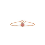 18K Rose Gold Fancy Pink Pear Solitaire Diamond Bracelet 