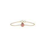 18K Yellow Gold 2 CT Fancy Pink Pear Solitaire Diamond Bracelet 