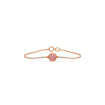 18K Rose Gold Fancy Pink Round Solitaire Diamond Bracelet 