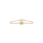 14K Rose Gold Fancy Yellow Round Solitaire Diamond Bracelet 