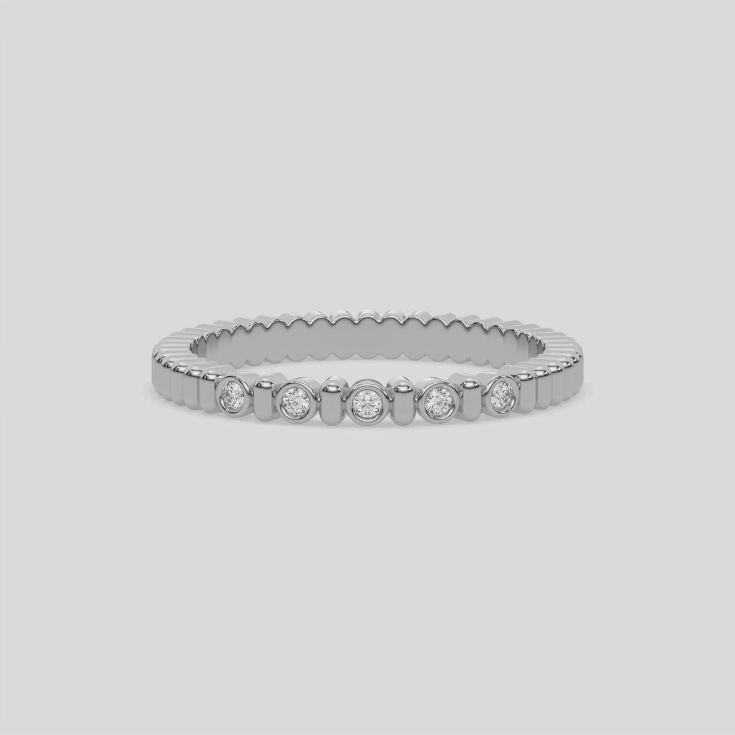 0.05 CT Five Lab Diamond Round Cut Anniversary Ring