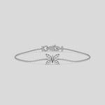 Floral Diamond Bracelet made with round brilliant-cut diamond creating a four petal flower design and securely set in pave setting