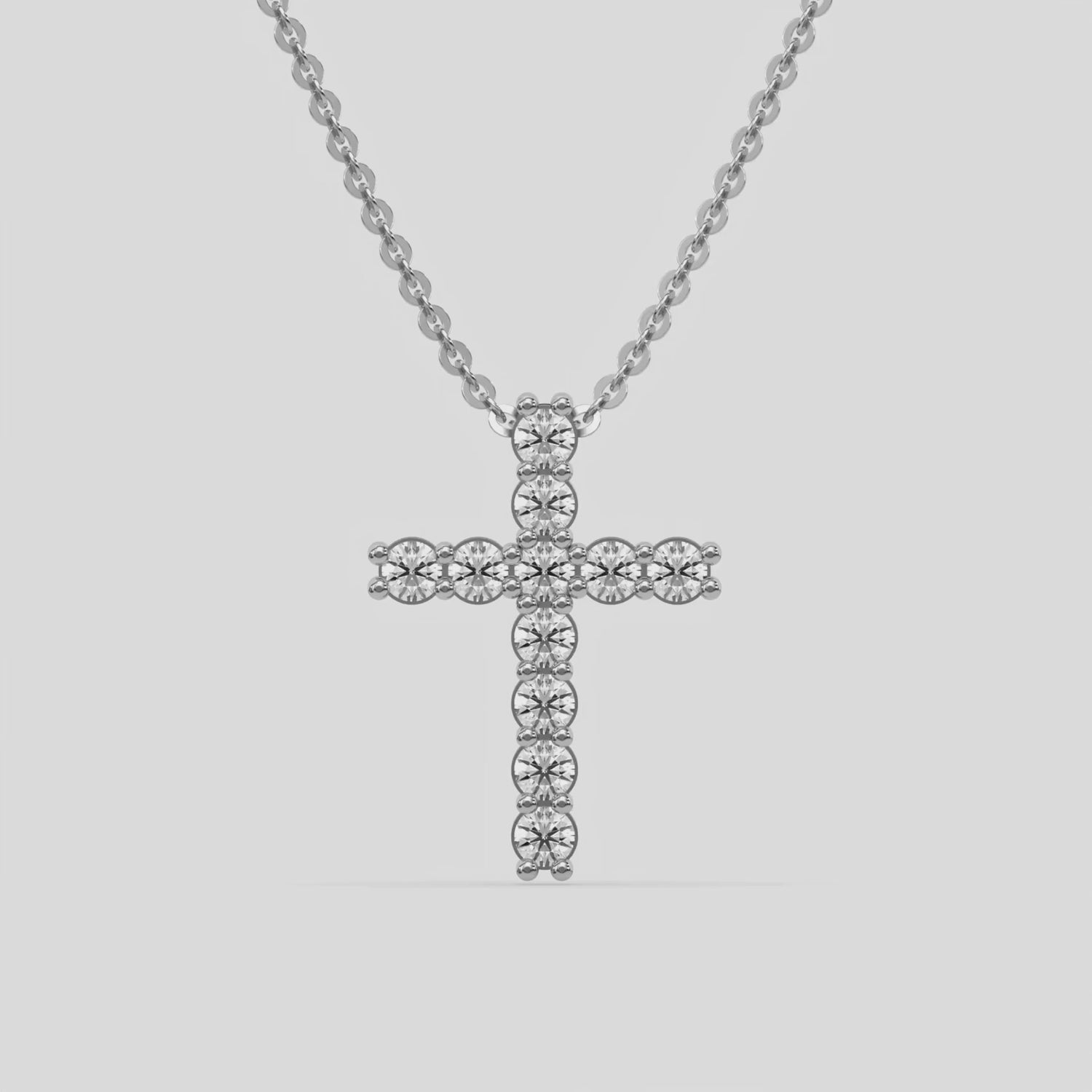 0.38 CT Men Natural Diamond Round Cross Pendant