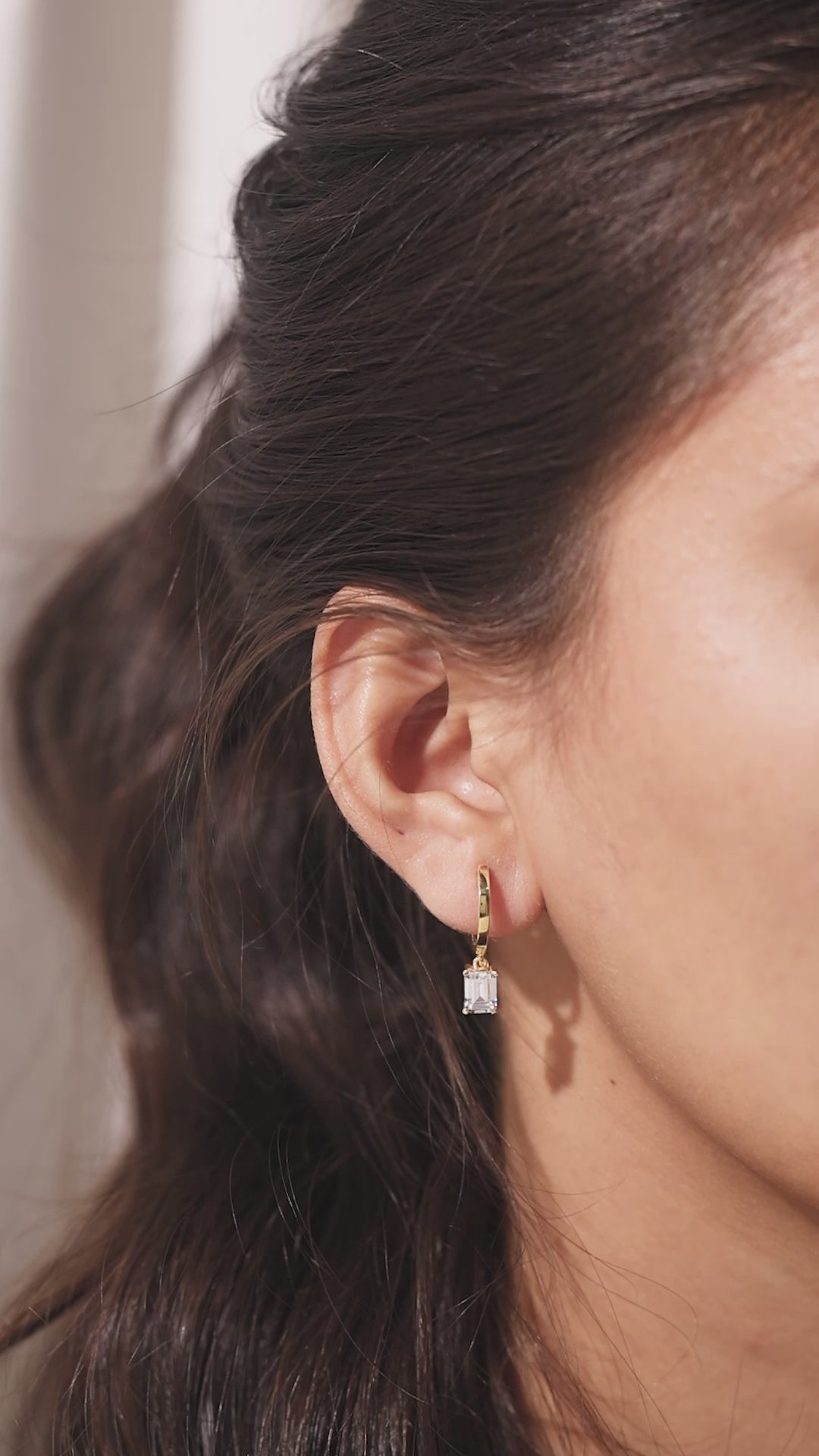 Emerald Diamond Prong Earring 