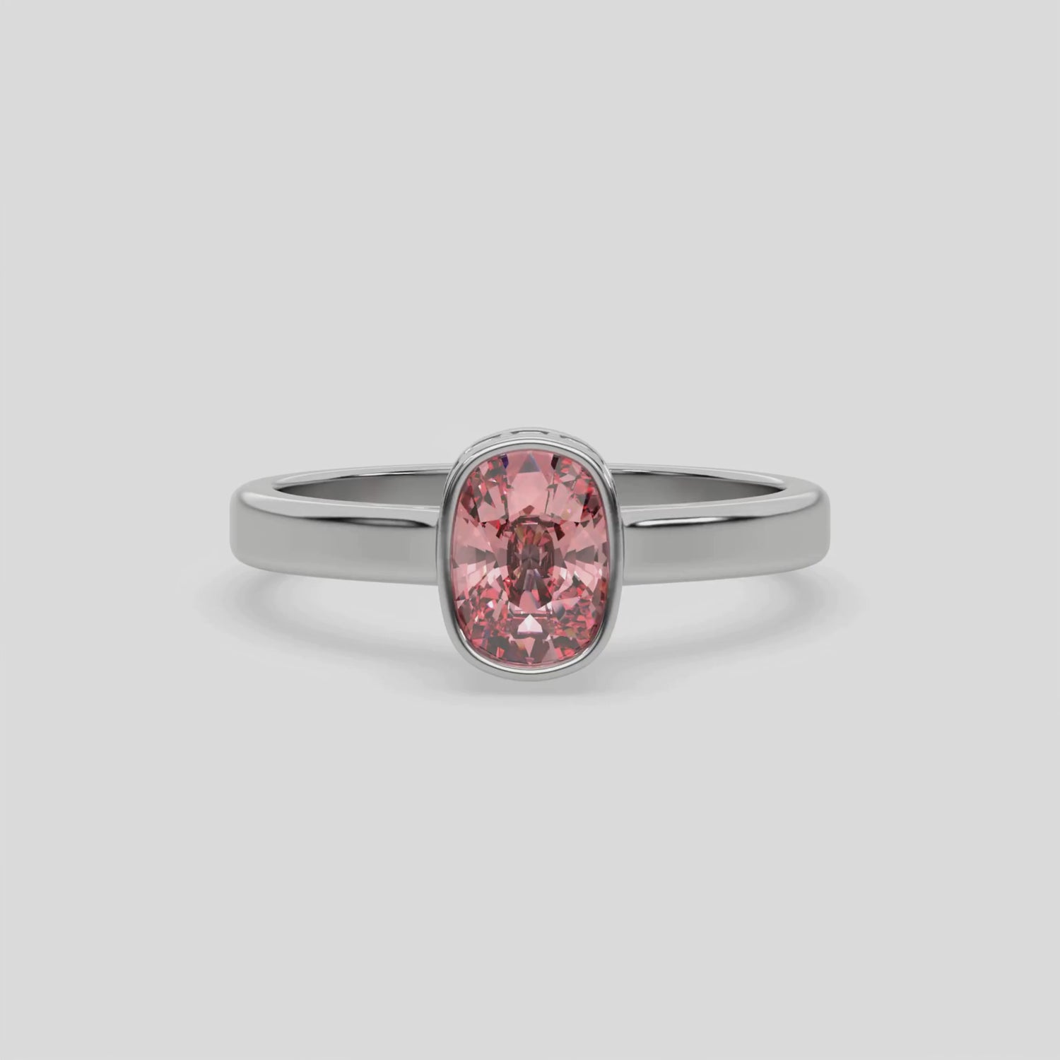 3 CT Fancy Pink Diamond Cushion Hidden Halo Engagement Ring