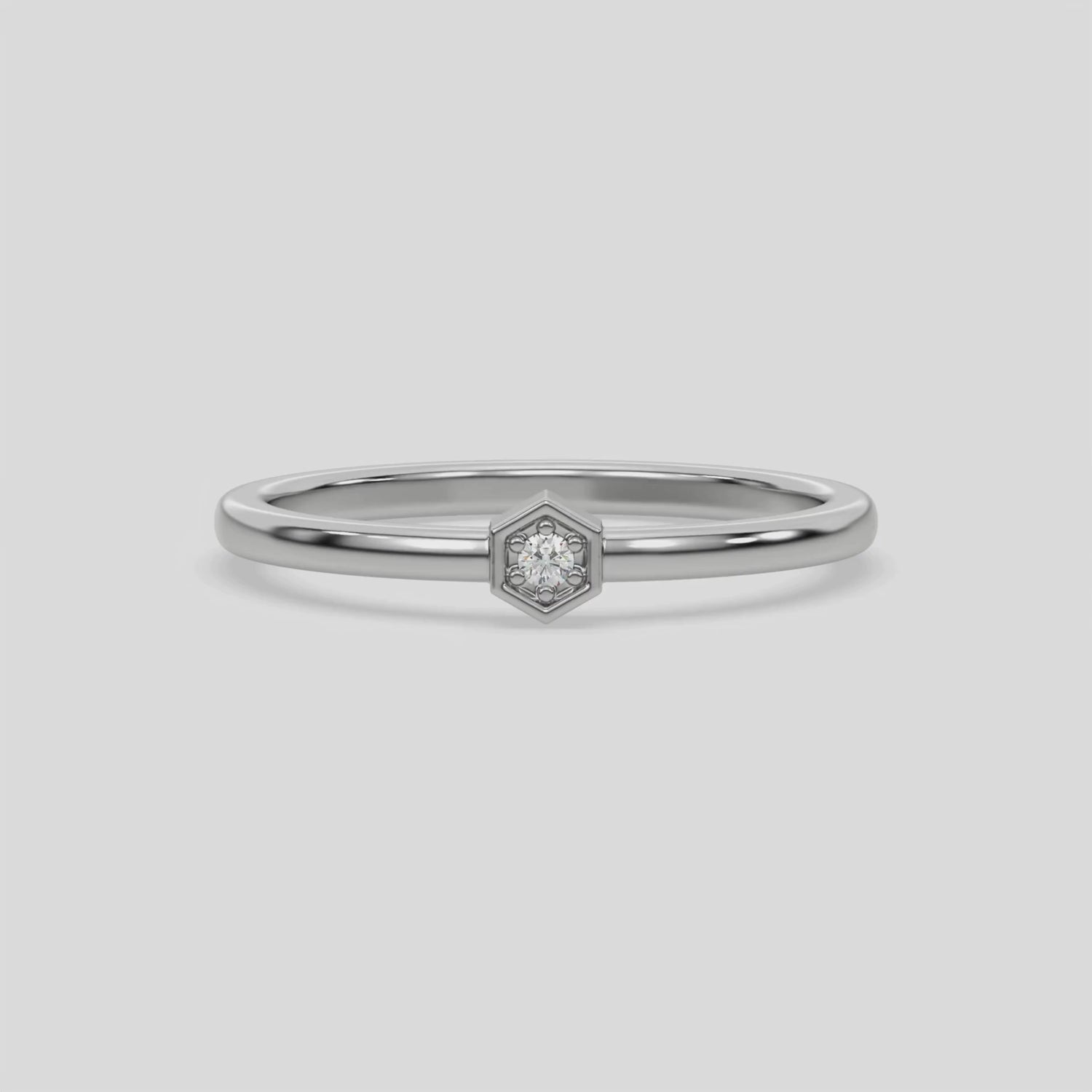 Women Diamond Ring, Small Diamond Ring, Stackable Ring, One Diamond Ring, Affordable Promise Ring, Dainty Ring, Minimal Engagement Ring