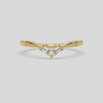 This video features a yellow gold Chevron Diamond Ring handmade with round brilliant-cut diamonds and baguette diamonds all set in a shared prong setting