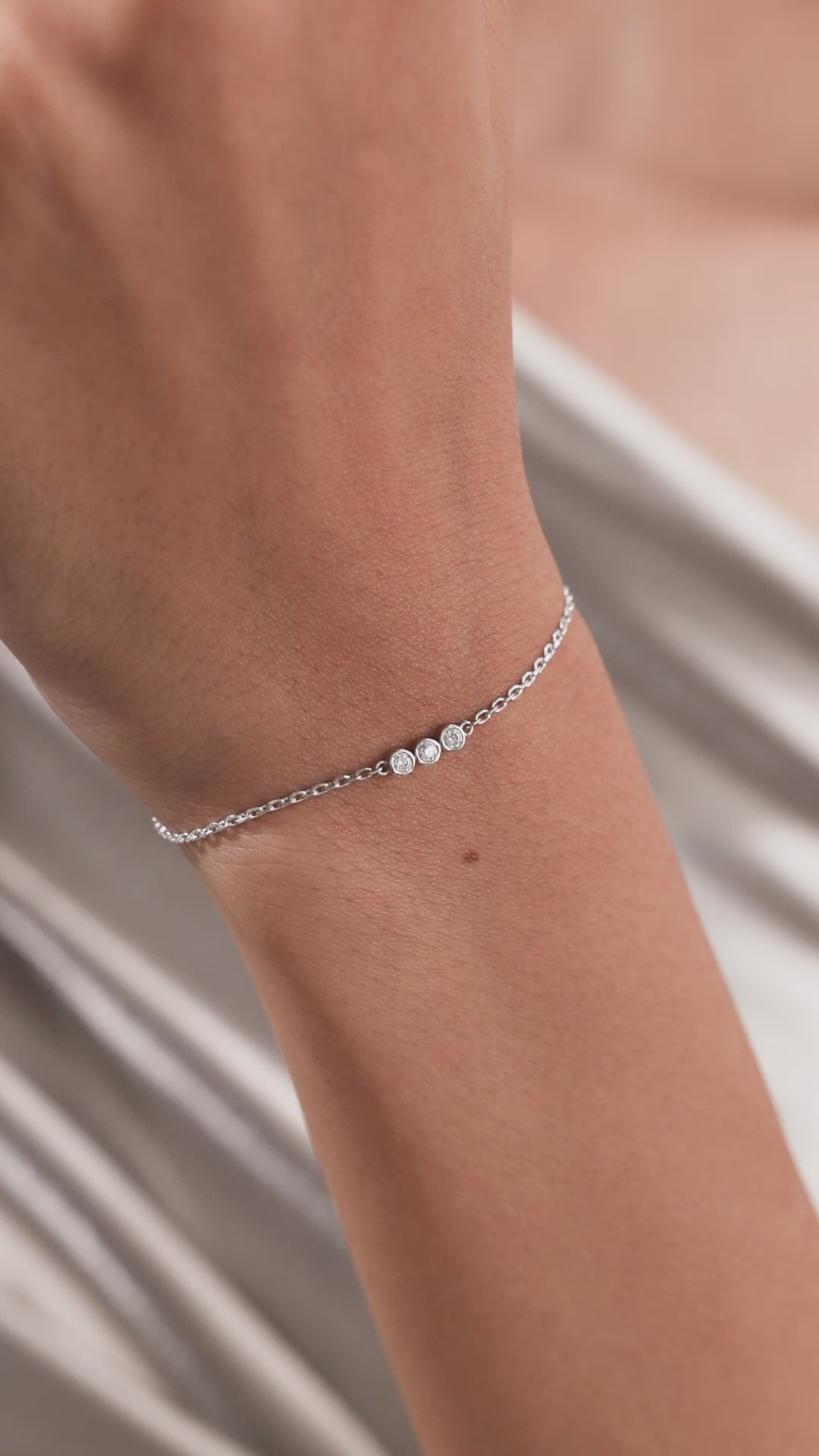 Three Round Cut Diamond Bracelet 