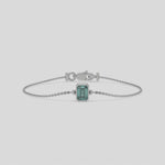 Fancy Green Solitaire Emerald Diamond Bracelet made with fancy Green emerald brilliant-cut diamond, securely set in bezel setting