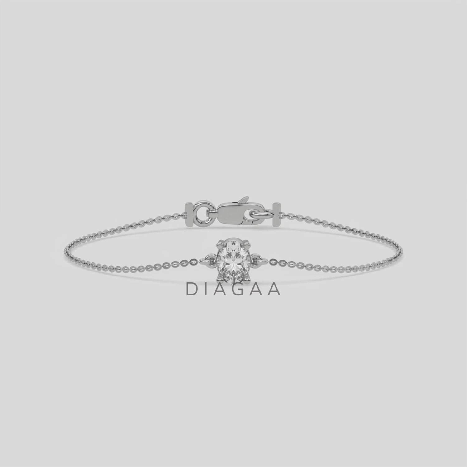 3.00 CT Men Oval Solitaire Lab Grown Diamond Bracelet