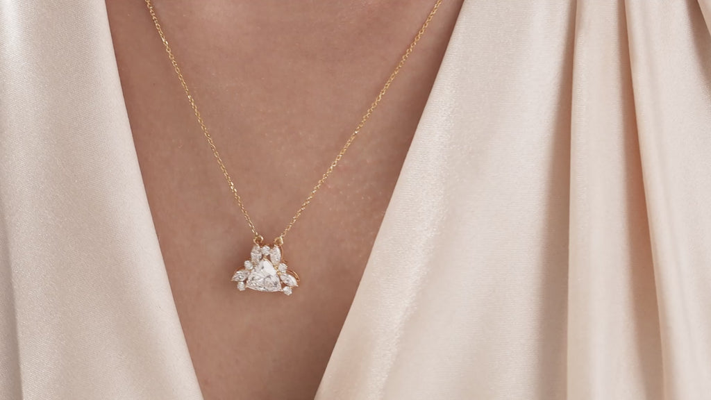 Trillion diamond Gold Necklace