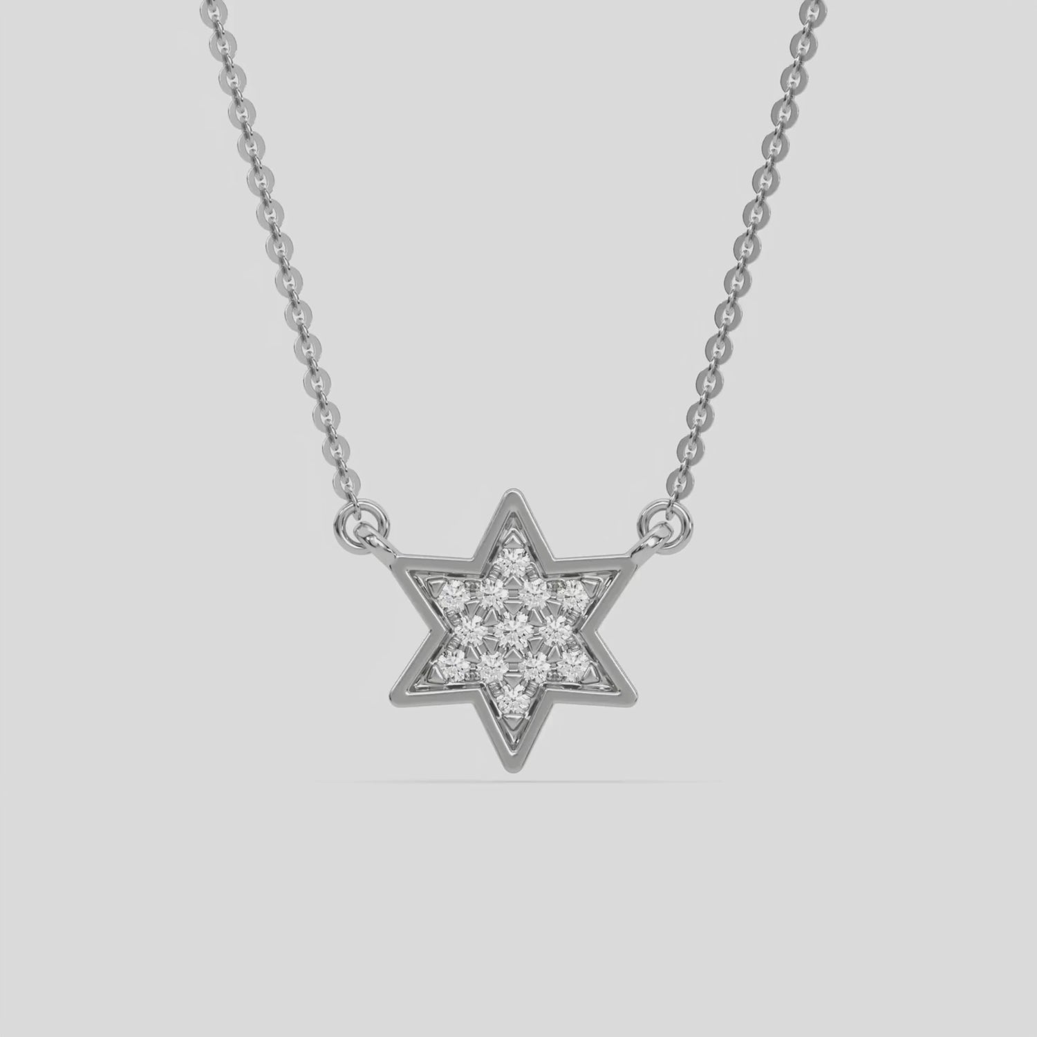 0.14 CT Natural Diamond Star Shaped Necklace