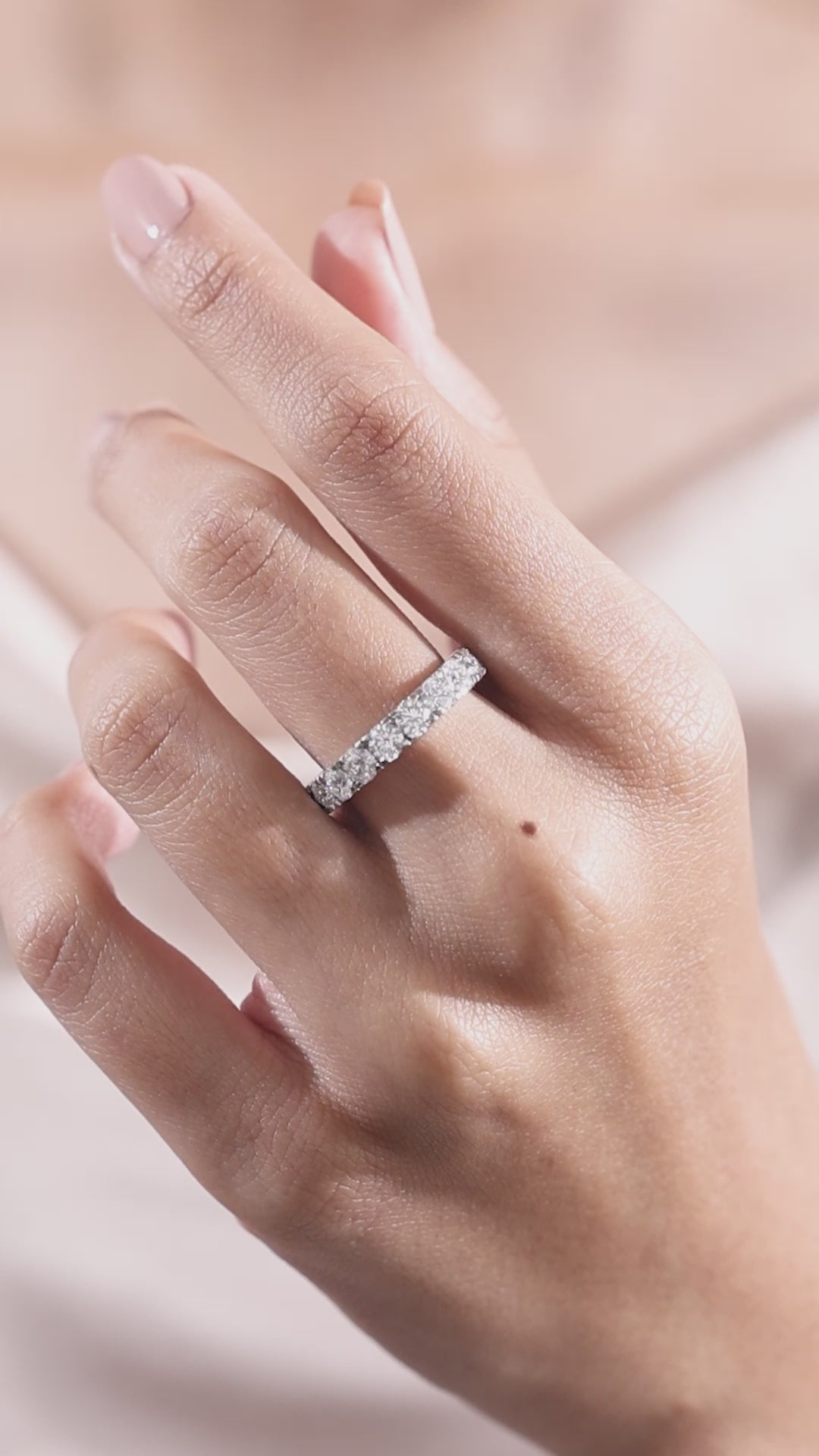 Round Diamond Full Gold Eternity Ring 