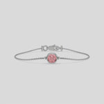 Fancy Pink Solitaire Round Diamond Bracelet made with fancy Pink round brilliant-cut diamond, securely set in bezel setting