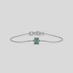 Fancy Green Solitaire Emerald Diamond Bracelet made with fancy Green emerald brilliant-cut diamond, securely set in prong setting