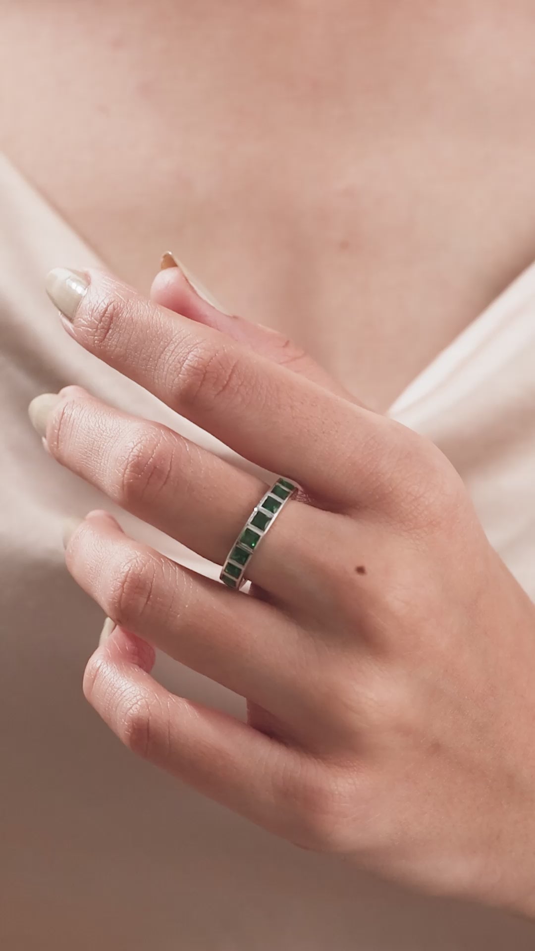 Princess Cut Bezel Set Eternity Ring