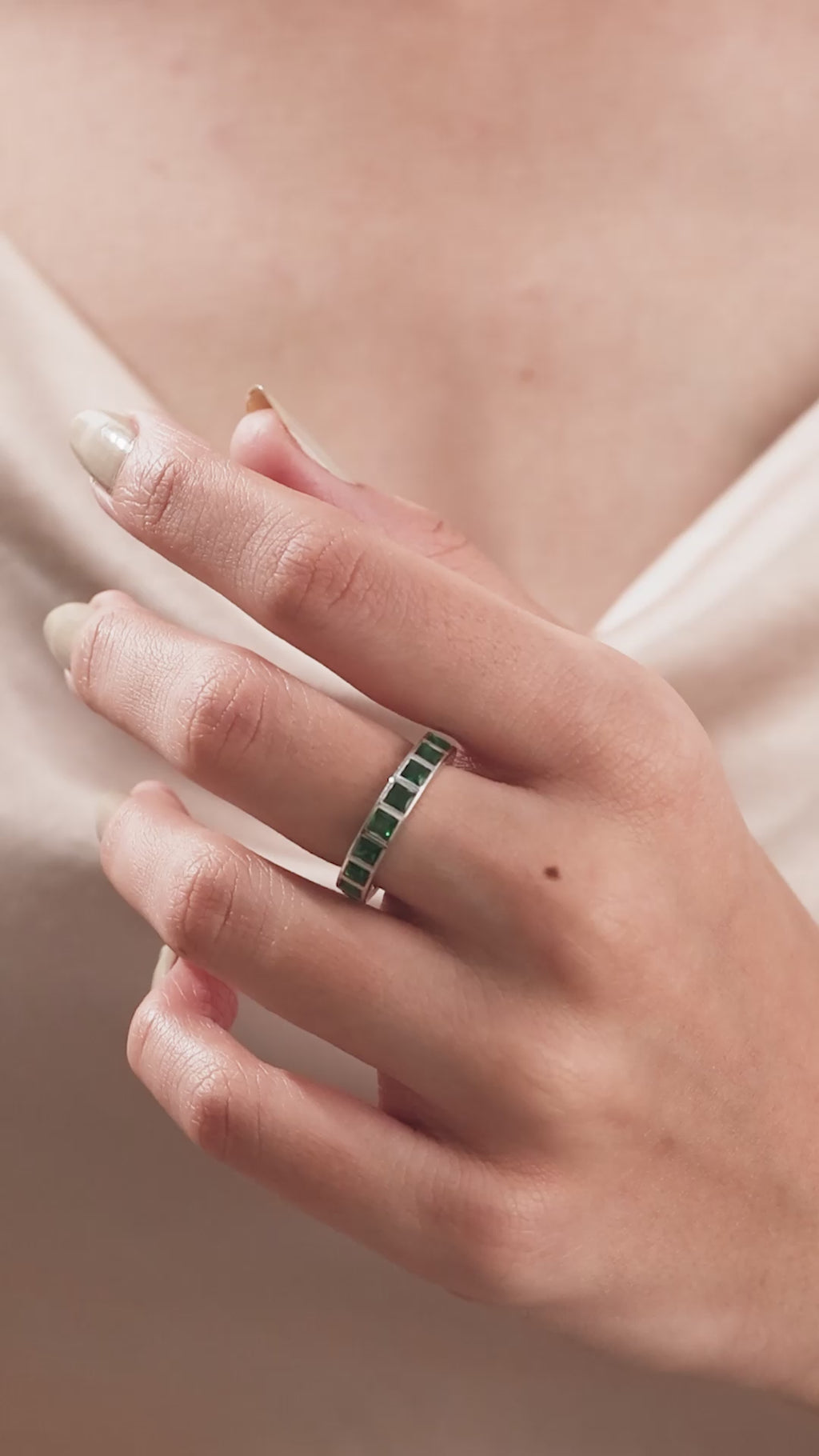 Princess Cut Bezel Set Eternity Ring